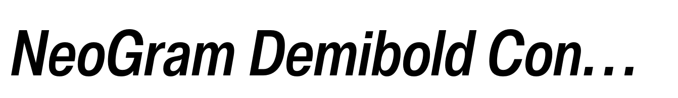 NeoGram Demibold Condensed Italic